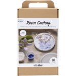 DIY Kit Resinstøbning – Rund bakke med marmorering